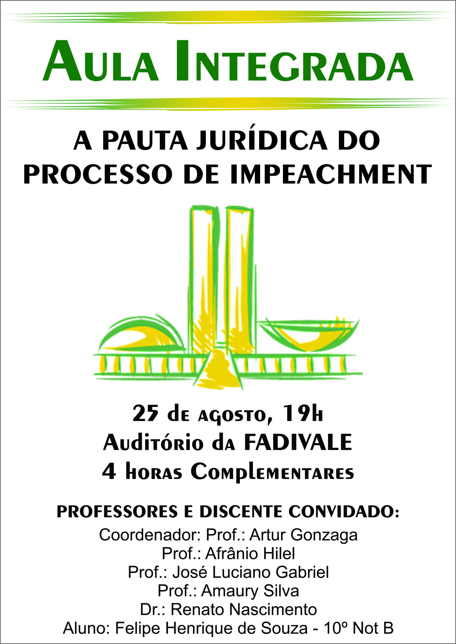Impeachment é tema de Aula Integrada na FADIVALE