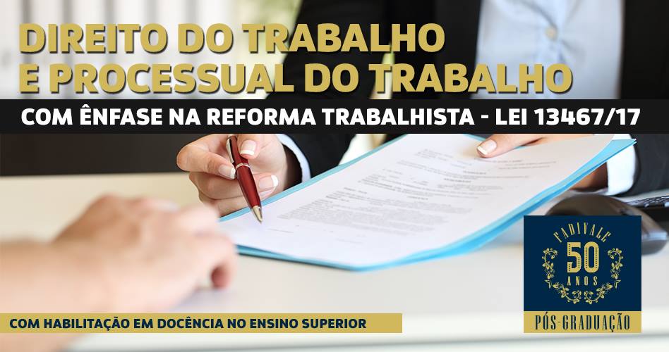 Pós em Direito do Trabalho e Processual do Trabalho: VEM PRA CÁ