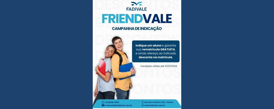 FADIVALE lança campanha FRIENDVALE e incentiva indicação de novos alunos